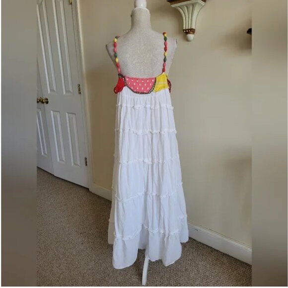 Farm Rio Pure White Fruits Richelieu Maxi Dress size XS - Picture 5 of 9